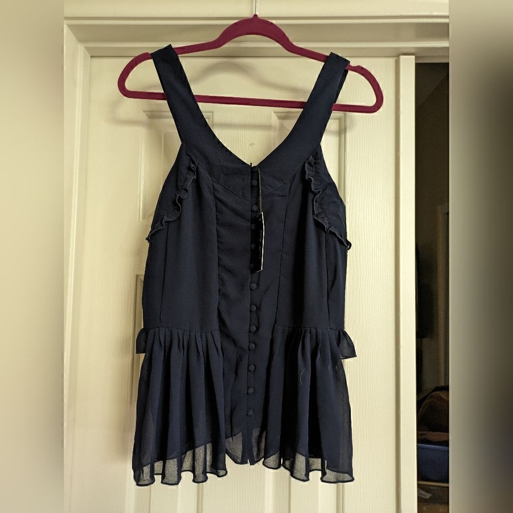 Romeo and Juliet couture Navy Tank top MSRP $118 - Picture 3 of 6